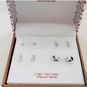 Giani Bernini Sterling Silver Cubic Zirconia Earring Set 4 pair